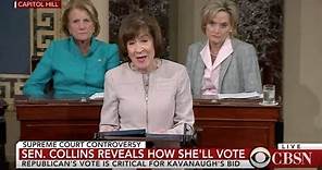 Senator Susan Collins votes yes on Kavanaugh confirmation