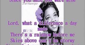 Dinah Washington What A Difference A Day Makes + lyrics