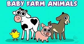 Learn Farm Animals | Learning Newborn Barnyard Animal Names for kids with Club Baboo