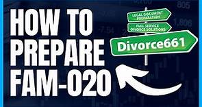 How To Complete California Divorce Form FAM-020 (2024 Forms)