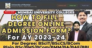 Mumbai University Degree College admission Started AY 2023-24:Complete Process Explained |Dinesh Sir