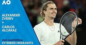 Alexander Zverev v Carlos Alcaraz Extended Highlights | Australian Open 2024 Quarterfinal