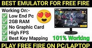 Best Emulator For Free Fire On Pc 2gb RAM || how to play free fire in pc without graphics card