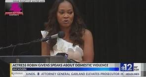 Robin Givens speaks about domestic violence in Jackson