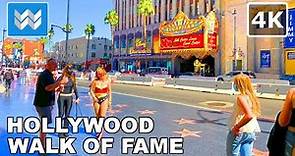 [4K] Hollywood Walk of Fame (FULL) in Los Angeles, California USA - Walking Tour & Travel Guide 🎧