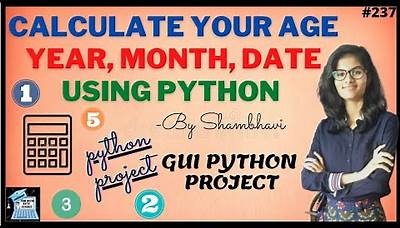 Calculate you age ,year, month, day using python| python project|GUI python project | age calculator
