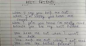 Poem on Best Friend 👫| Best friend forever| English poem on Best Friend| Poetry| bff|