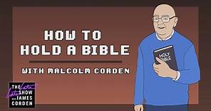 Malcolm Corden Teaches Donald Trump How To Hold the Bible