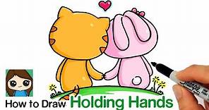 How to Draw Friends Holding Hands Cartoon
