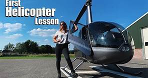 First Helicopter Lesson! Robinson R44