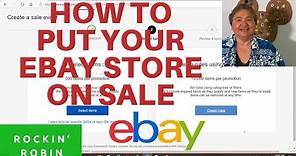 How to put items in your eBay store on sale