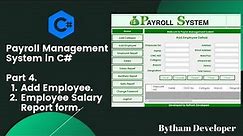 Add Employee and Employee Salary Report Form In Payroll Management System In C# part [3]