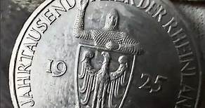 5 reichsmark 1925, Weimar Republic. 1000th Year of the Rhineland