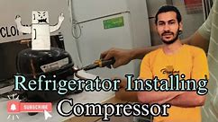 LG Refrigerator compressor in installing,ضاغط ثلاجة LG في التركيب, ফ্রিজ এর কম্প্রেসার লাগানোর সময়
