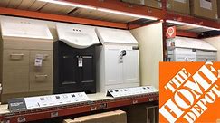 HOME DEPOT BATHROOM VANITIES SINKS CABINETS SHOP WITH ME SHOPPING STORE WALK THROUGH 4K