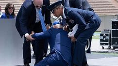 President Biden falls on stage at Air Force Academy commencement