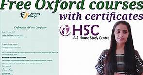 Oxford University Free Courses with Certificates / Free online courses with certificates