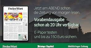 Vorabendausgabe mit dem E-Paper von Freies Wort, Südthüringer Zeitung und Meininger Tageblatt