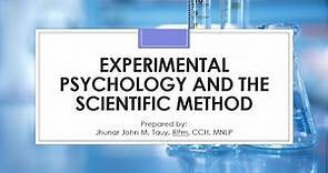 1. Experimental Psychology and the Scientific Method - Part 1 (BSP 3-2)