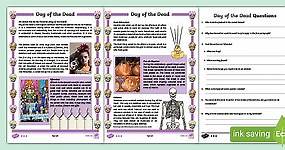 UKS2 Day of the Dead Differentiated Reading Comprehension Activity