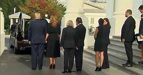 Robert Trump's casket leaves the White House following a private service
