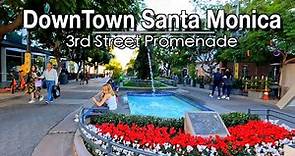 3rd Street Promenade | Downtown Santa Monica Walking Tour | 5k 60 FPS | Natural Sounds