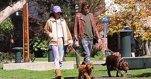 Alessandra Ambrosio and boyfriend Nicolo Oddi go dog walking