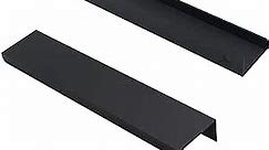 10 Pack Black Cabinet Handles Modern Finger Edge Pulls for Cabinets 6"/150mm Length, Matte Black Drawer Pulls Kitchen Tabs Pull Hardware Aluminum
