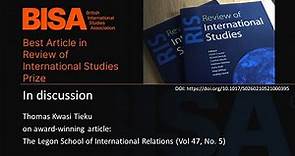 Thomas Kwasi Tieku in discussion - The Legon School of International Relations