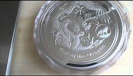 Münzfälschung 1kg Silbermünze Drachen und Degussa Goldbarren