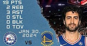 Furkan Korkmaz player Full Highlights vs WARRIORS NBA Regular season game 30-01-2024