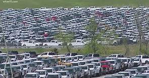 Chip shortage: Ford trucks piling up at Kentucky Speedway