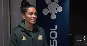 Banyana Banyana goalkeeper Kaylin Swart on arrival in New Zealand for the Fifa Women's World Cup