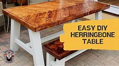 Easy DIY herringbone table from “Banana” wood.