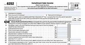 IRS Form 6252 walkthrough (Installment Sale Income)