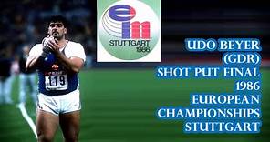 Udo Beyer (East Germany) shot put final 1986 European Championships Stuttgart.