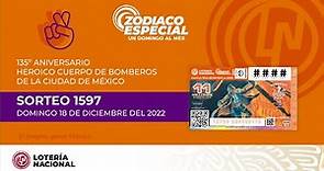 Sorteo Zodiaco Especial No. 1597 "CELEBRANDO 135° ANIVERSARIO HEROICO CUERPO DE BOMBEROS DE LA CDMX"