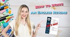 VT English | 五分鐘教你寫出完美英文履歷 How to Write an English Resume