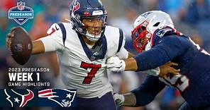 Houston Texans vs. New England Patriots | 2023 Preseason Week 1 Game Highlights