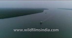 Aerial view of the Ganges-Brahmaputra Delta: World's largest river delta