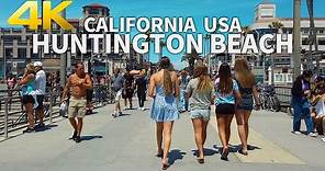HUNTINGTON BEACH - Walking Huntington Beach, Orange County, Los Angeles, California, USA - 4K UHD