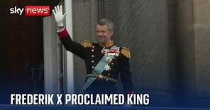 Frederik X waves from balcony as he is proclaimed Denmark's new King
