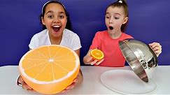 Giant Squishy Food VS Real Food Challenge | Toys AndMe