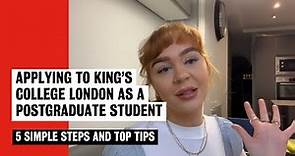 Postgraduate Applications 101 | King's College London