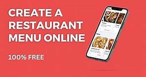 How to Create a Restaurant Menu Online for FREE!