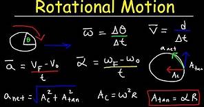 Rotational Motion Physics, Basic Introduction, Angular Velocity & Tangential Acceleration