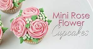 Mini Rose Flower Cupcake - Piping Technique Tutorial