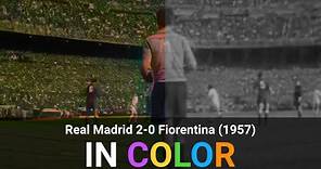 Vintage Spectacle: 1957 European Cup Final in Striking Color! Real Madrid vs Fiorentina ⚽🔥