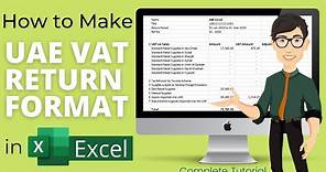 How to make UAE VAT Return format in MS Excel | Calculate VAT in Excel