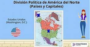 División Política de América del Norte (PAÍSES y Capitales)